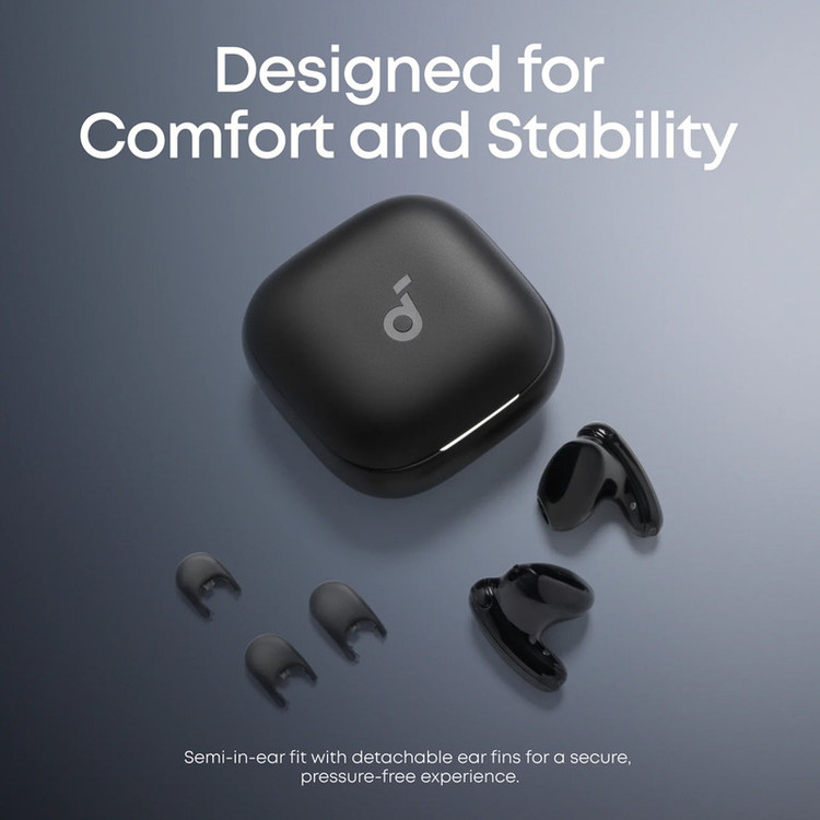 هدفون بلوتوثی توگوشی انکر مدل Soundcore Liberty Buds، مجهز به Adaptive ANC 3.0، پشتیبانی از Hi-Res Audio و کدک LDAC، عمر باتری 7 ساعت و محفظه شارژ 30 ساعته، 4 میکروفون هوش مصنوعی، بلوتوث 6.1 و مقاومت در برابر رطوبت و عرق