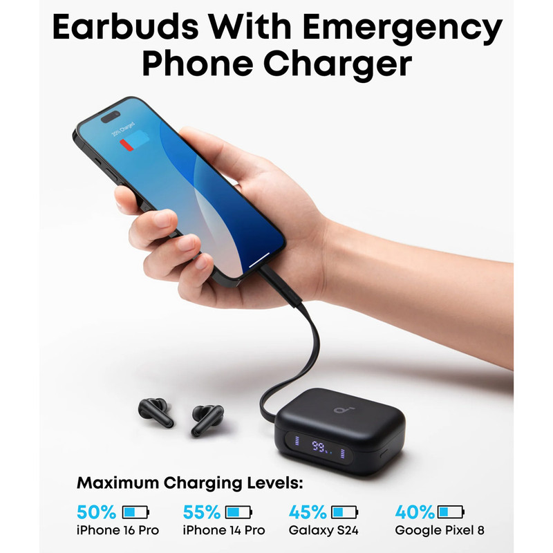 هدفون بلوتوثی انکر مدل SoundCore P41i با نویز کنسلینگ فعال، دارای 6 میکروفون مکالمه با فناوری هوش مصنوعی، عمر باتری 12 ساعت، قابل استفاده بهعنوان پاور بانک، بلوتوث 5.3 و مقاوم در برابر پاشش آب و گرد و غبار