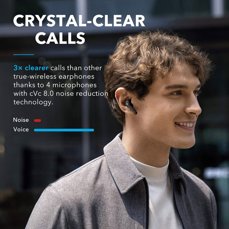 هدفون بلوتوثی انکر مدل SoundCore Liberty Air 2 بدون قابلیت نویز کنسلینگ، درگاه شارژ USB Type-C، دارای کنترل لمسی، مقاوم در برابر رطوبت و عرق